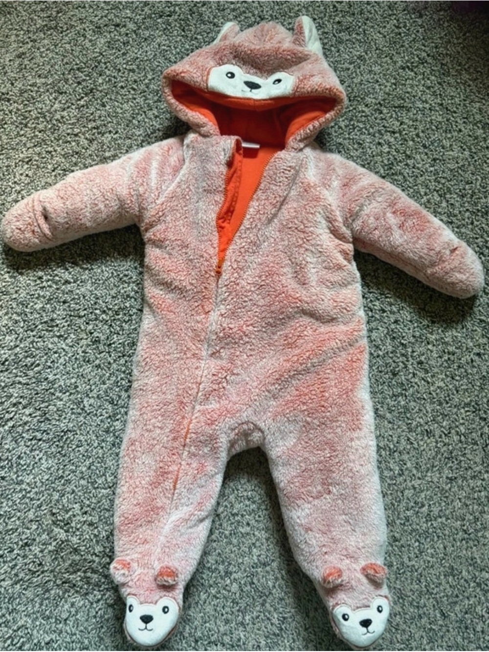 Plush Bear Hooded Footed One-Piece